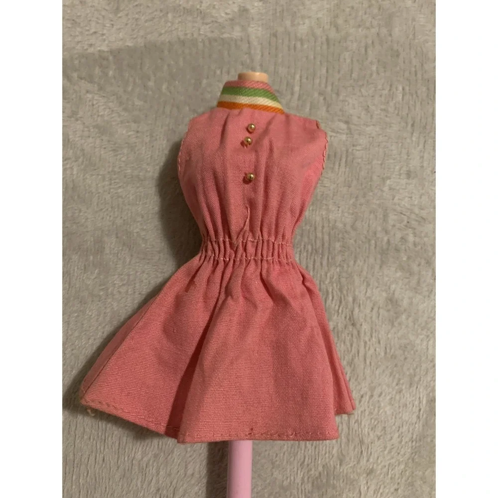 Vintage Pink Tunic Dress Striped Mod Barbie Clone 1960s